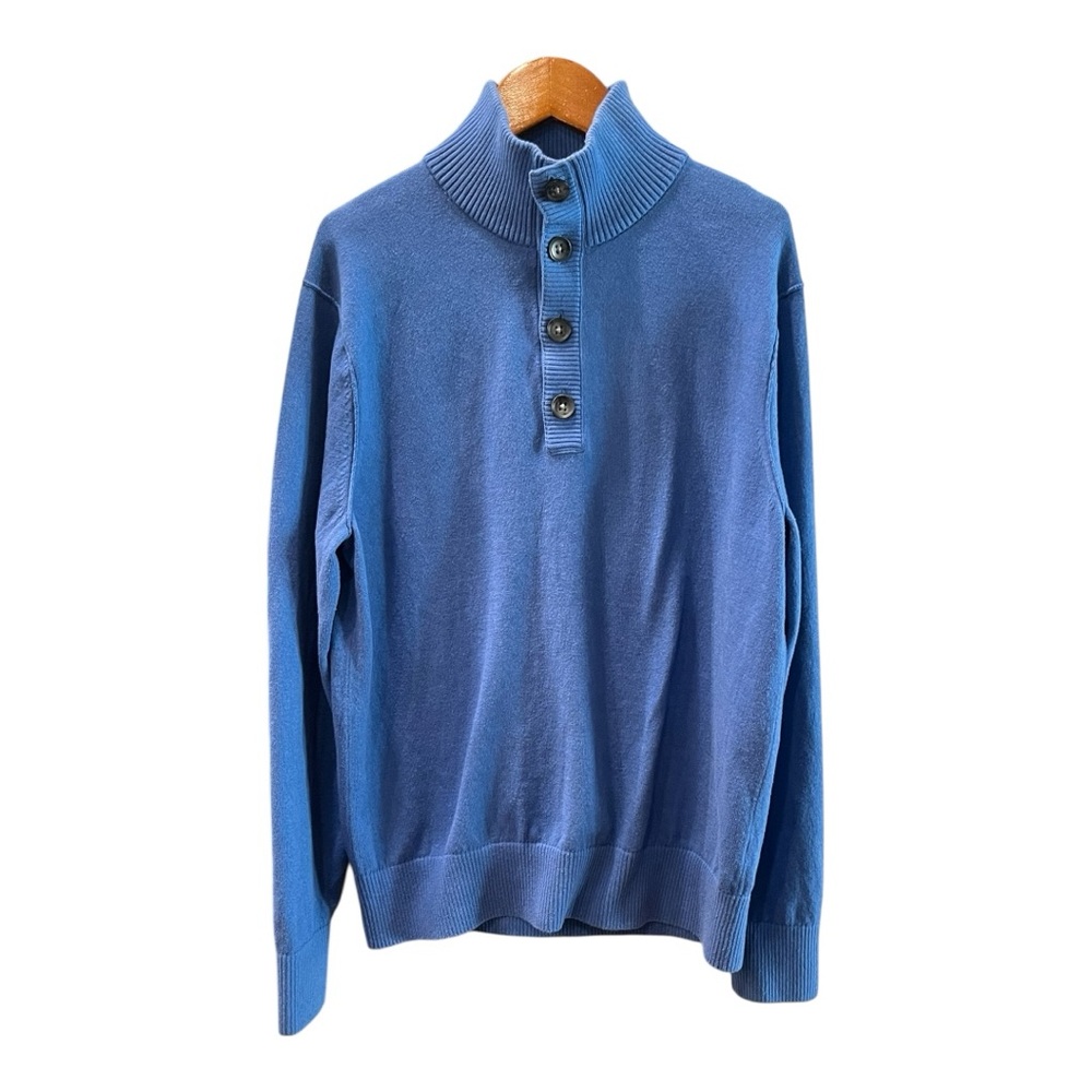 Banana Republic Men’s Blue Cotton Cashmere 5  Pull Over Sweater – Size Large